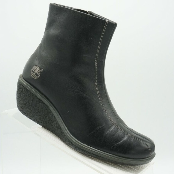 timberland black zip boots